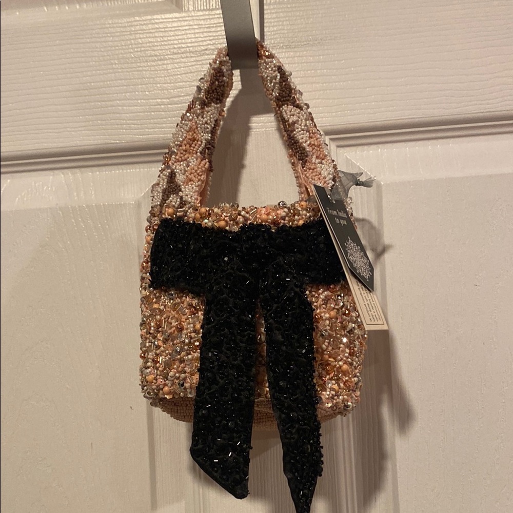 BNWT MADE IN INDIA Viral Beaded Bow Bag